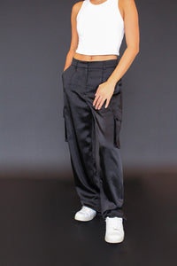 Myra Satin Cargo Pant